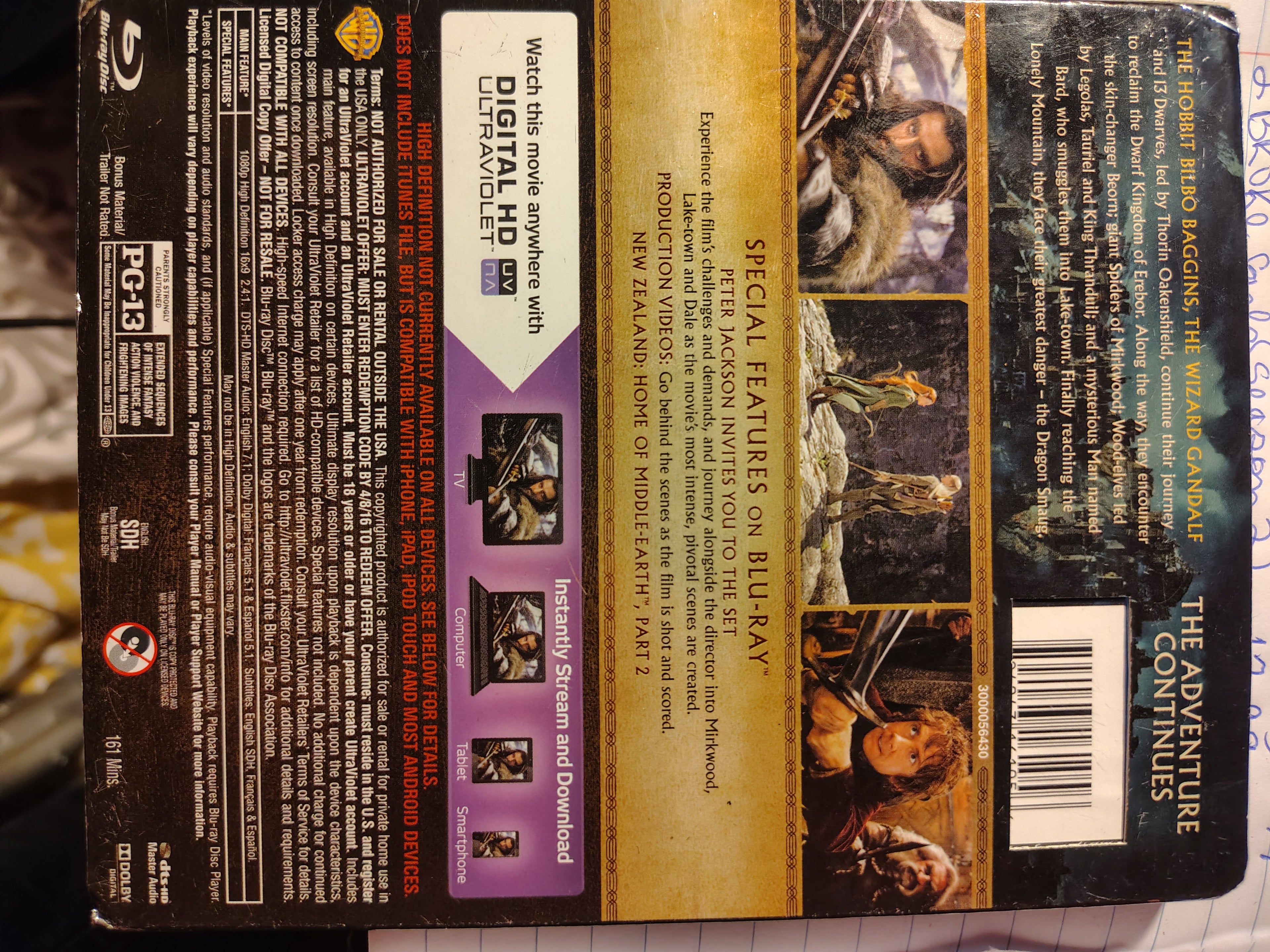 The Hobbit: The Desolation of Smaug (Blu-ray + DVD + Digital HD)