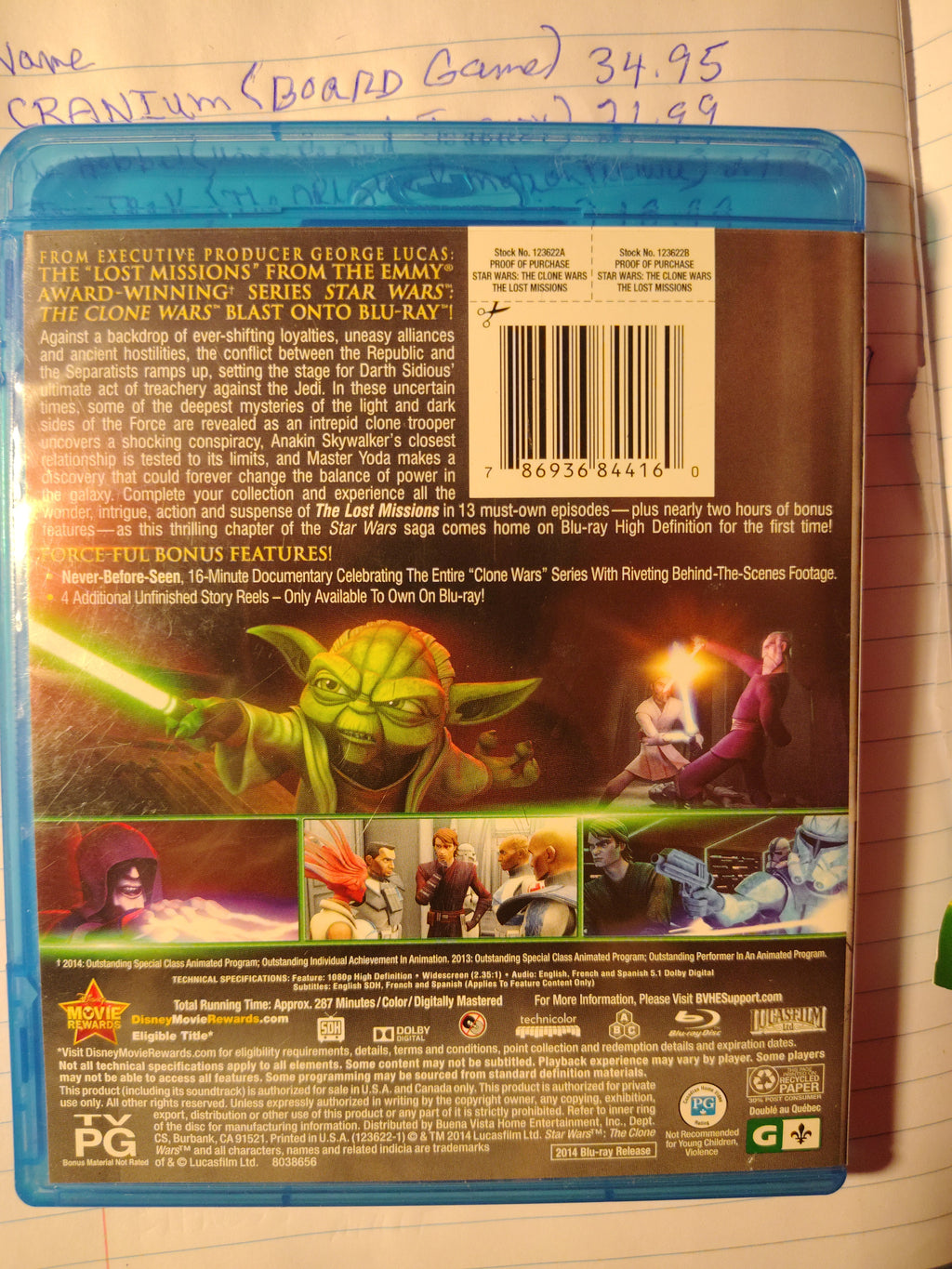 Star Wars: The Clone Wars - The Lost Missions (Blu-ray, 2014)
