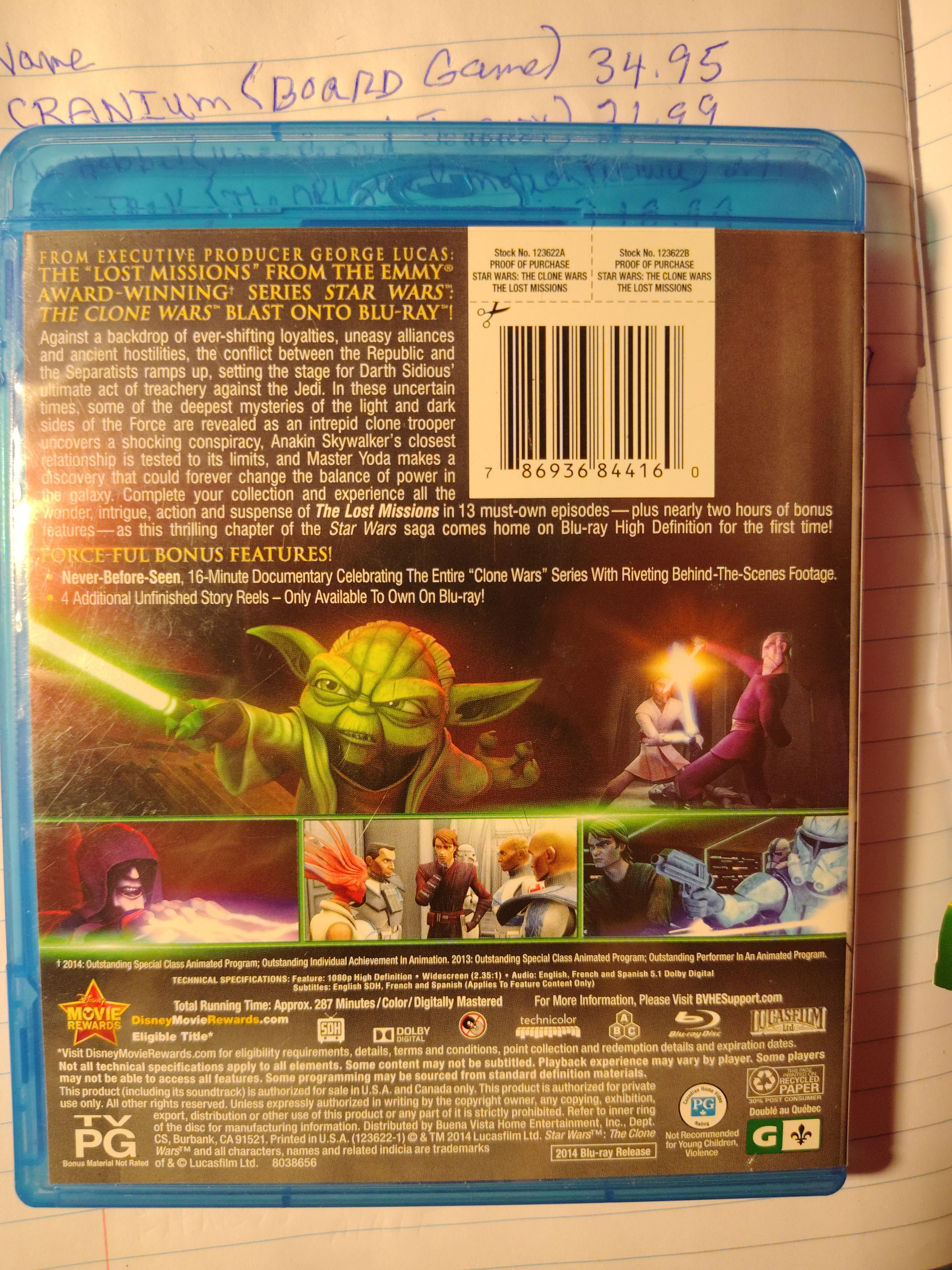 Star Wars: The Clone Wars - The Lost Missions (Blu-ray, 2014)
